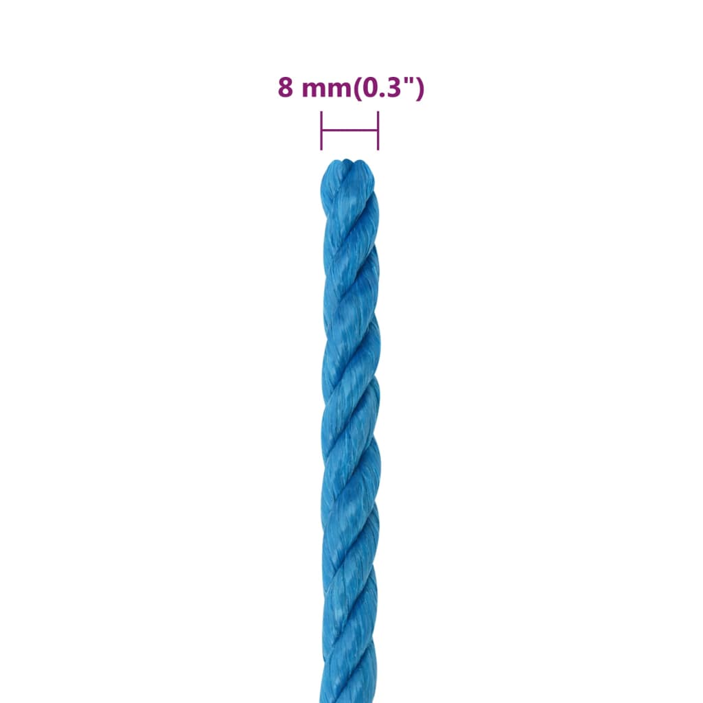 Corda da Lavoro Blu 8 mm 25 m in Polipropilene | homemem39
