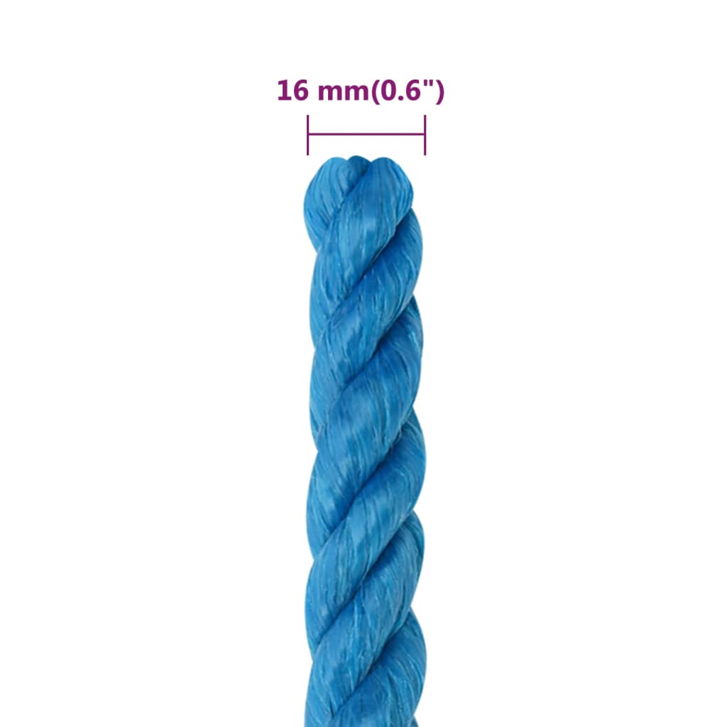 Corda da Lavoro Blu 16 mm 50 m in Polipropilene | homemem39