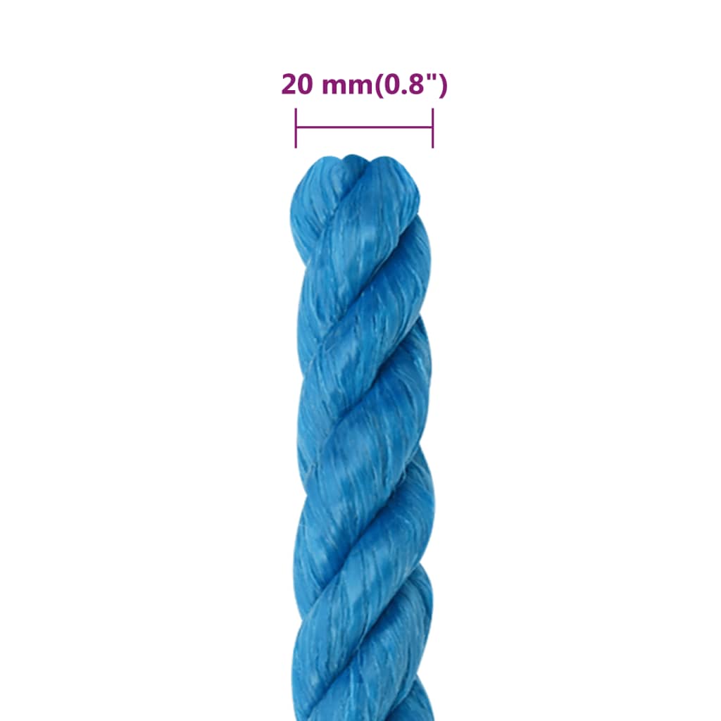 Corda da Lavoro Blu 20 mm 100 m in Polipropilene | homemem39