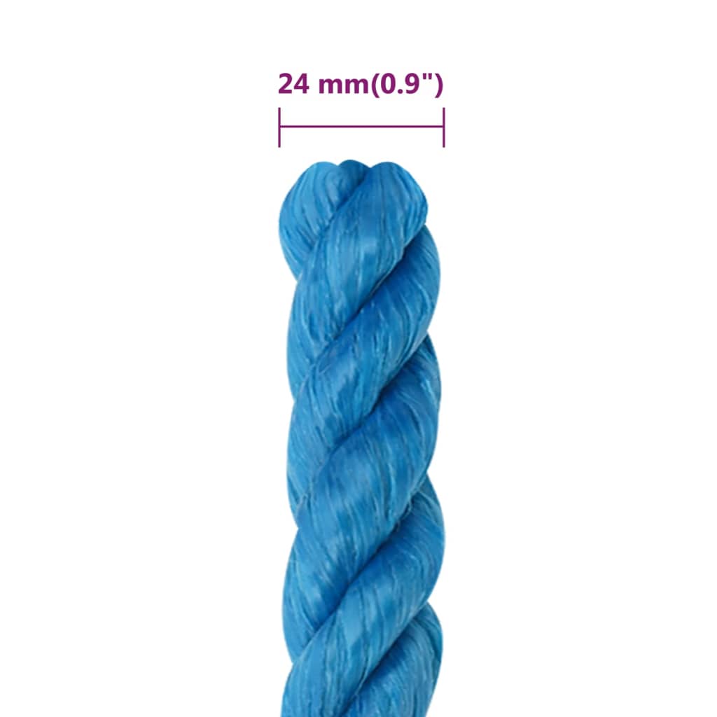Corda da Lavoro Blu 24 mm 50 m in Polipropilene | homemem39