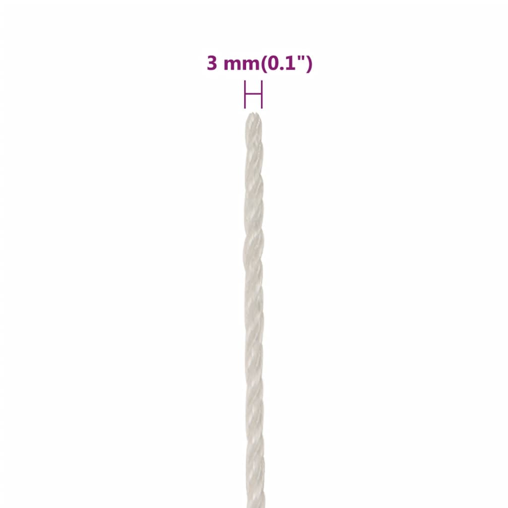 Corda da Lavoro Bianca 3 mm 25 m in Polipropilene | homemem39