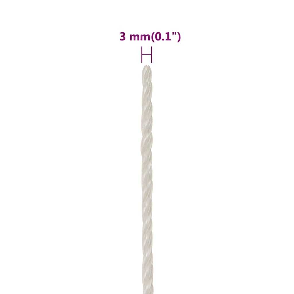 Corda da Lavoro Bianca 3 mm 100 m in Polipropilene | homemem39