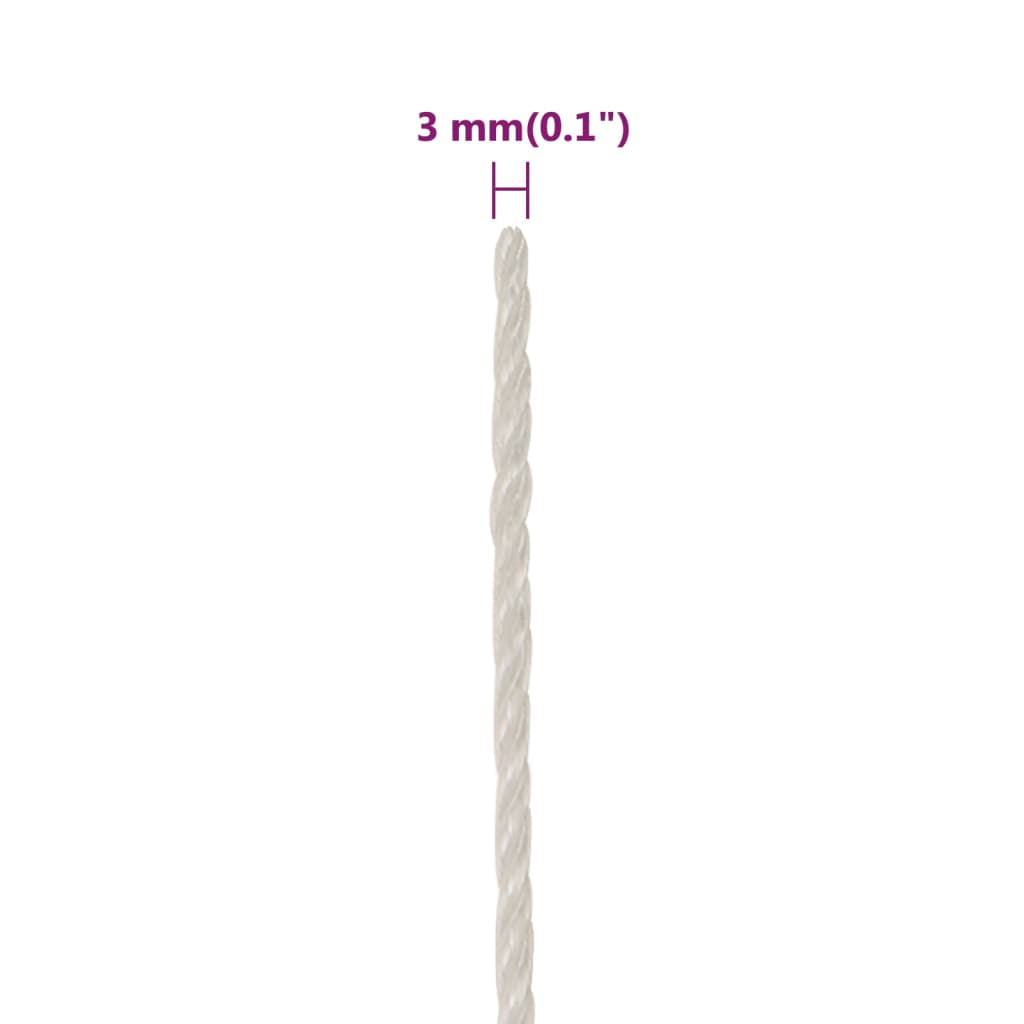 Corda da Lavoro Bianca 3 mm 500 m in Polipropilene | homemem39