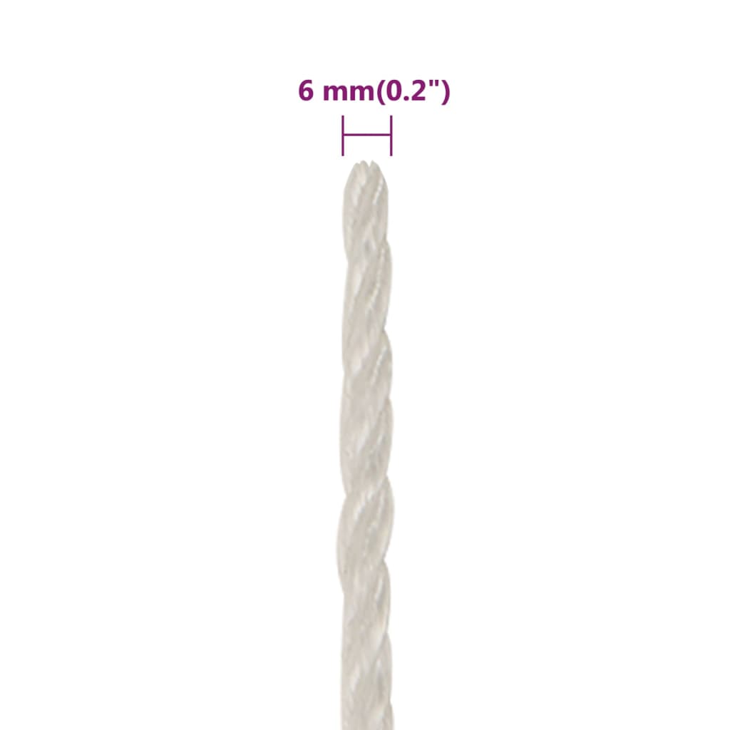 Corda da Lavoro Bianca 6 mm 500 m in Polipropilene | homemem39