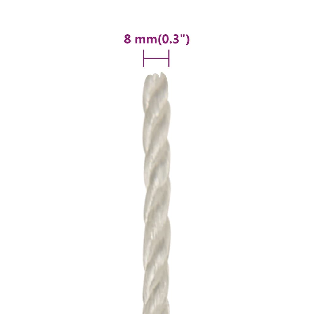 Corda da Lavoro Bianca 8 mm 25 m in Polipropilene | homemem39