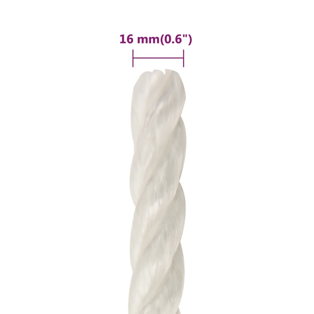 Corda da Lavoro Bianca 16 mm 250 m in Polipropilene | homemem39