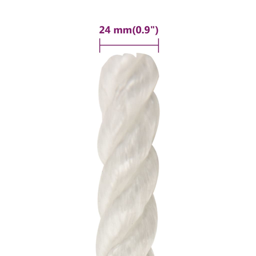 Corda da Lavoro Bianca 24 mm 50 m in Polipropilene | homemem39