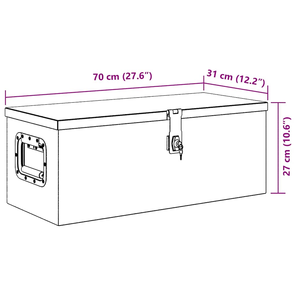 Contenitore Portaoggetti Argento 70x31x27 cm in Alluminio | homemem39