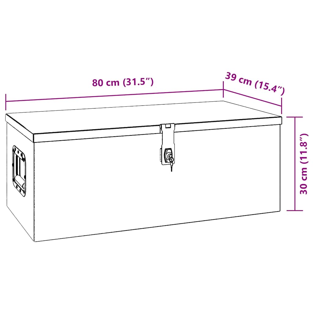 Contenitore Portaoggetti Nero 80x39x30 cm in Alluminio | homemem39