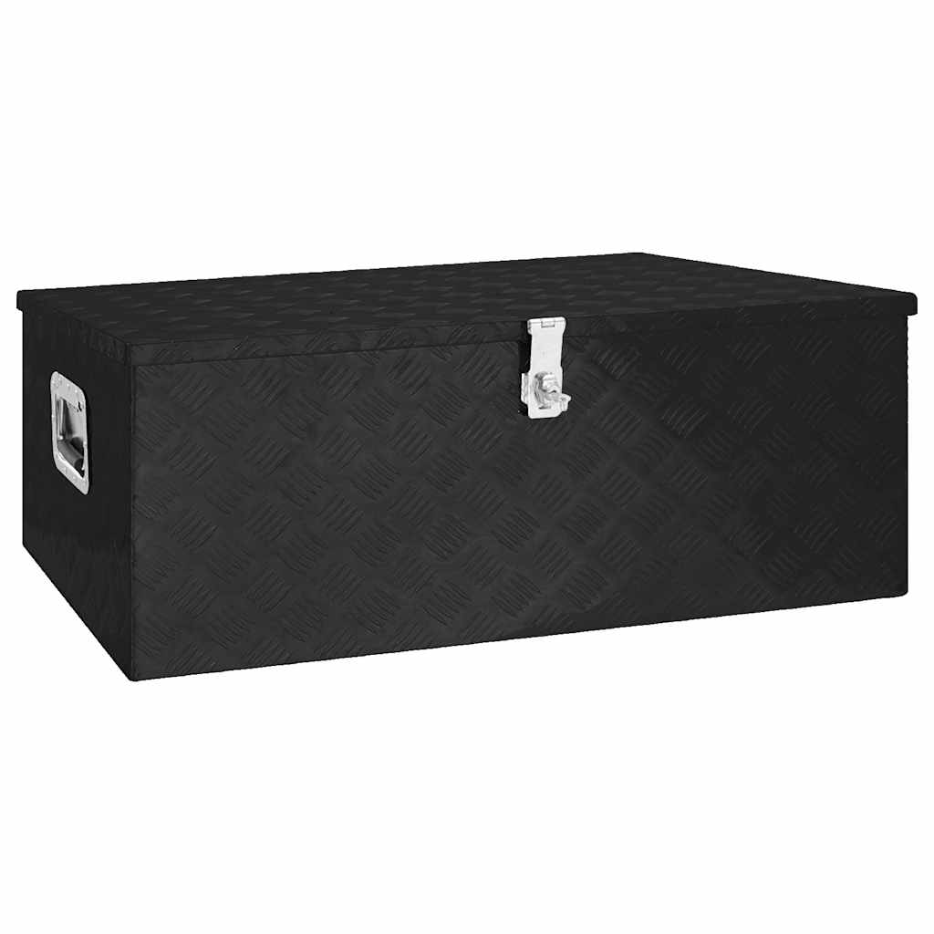 Contenitore Portaoggetti Nero 100x55x37 cm in Alluminio | homemem39