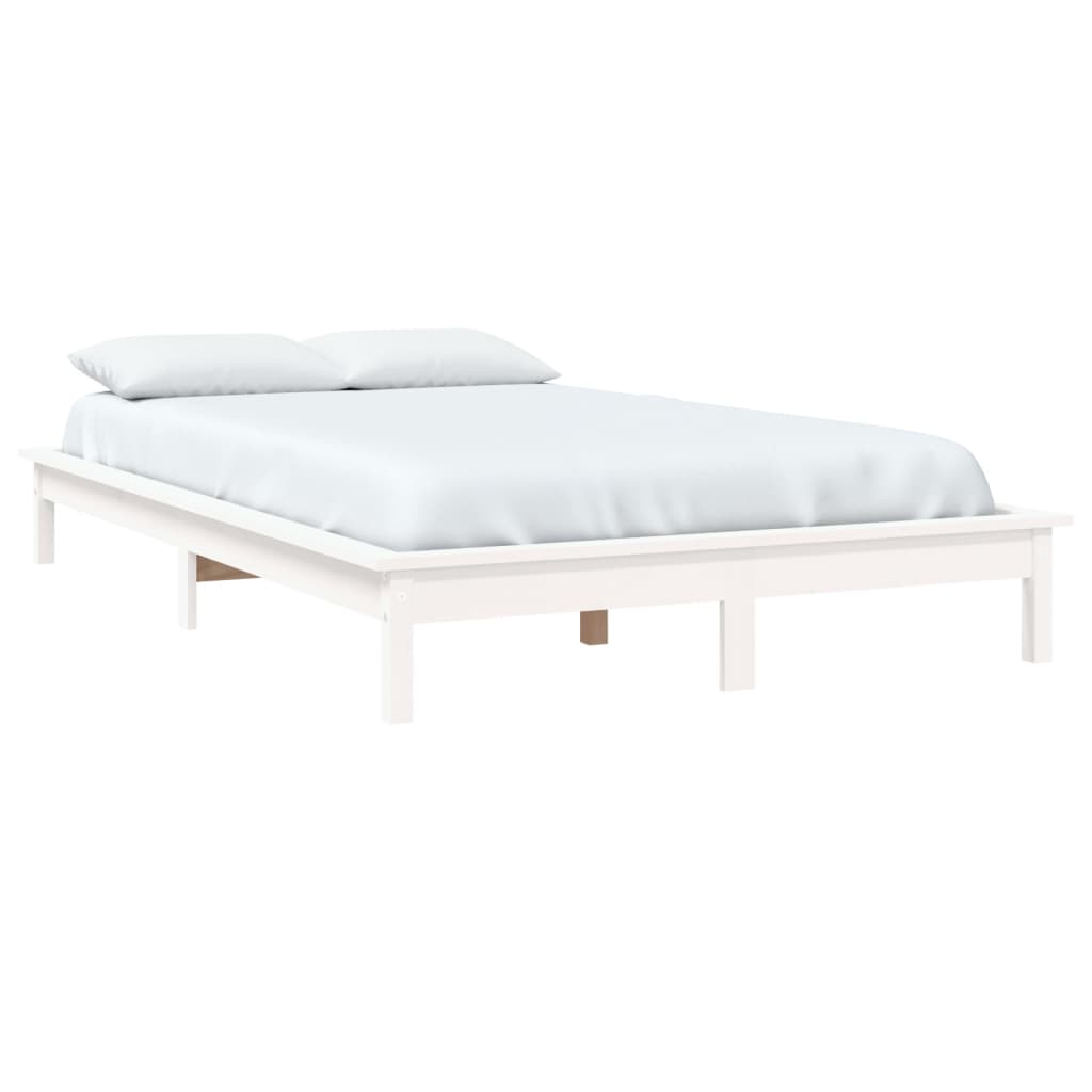 Letto senza Materasso Bianco 140x190 cm Legno Massello di Pino | homemem39