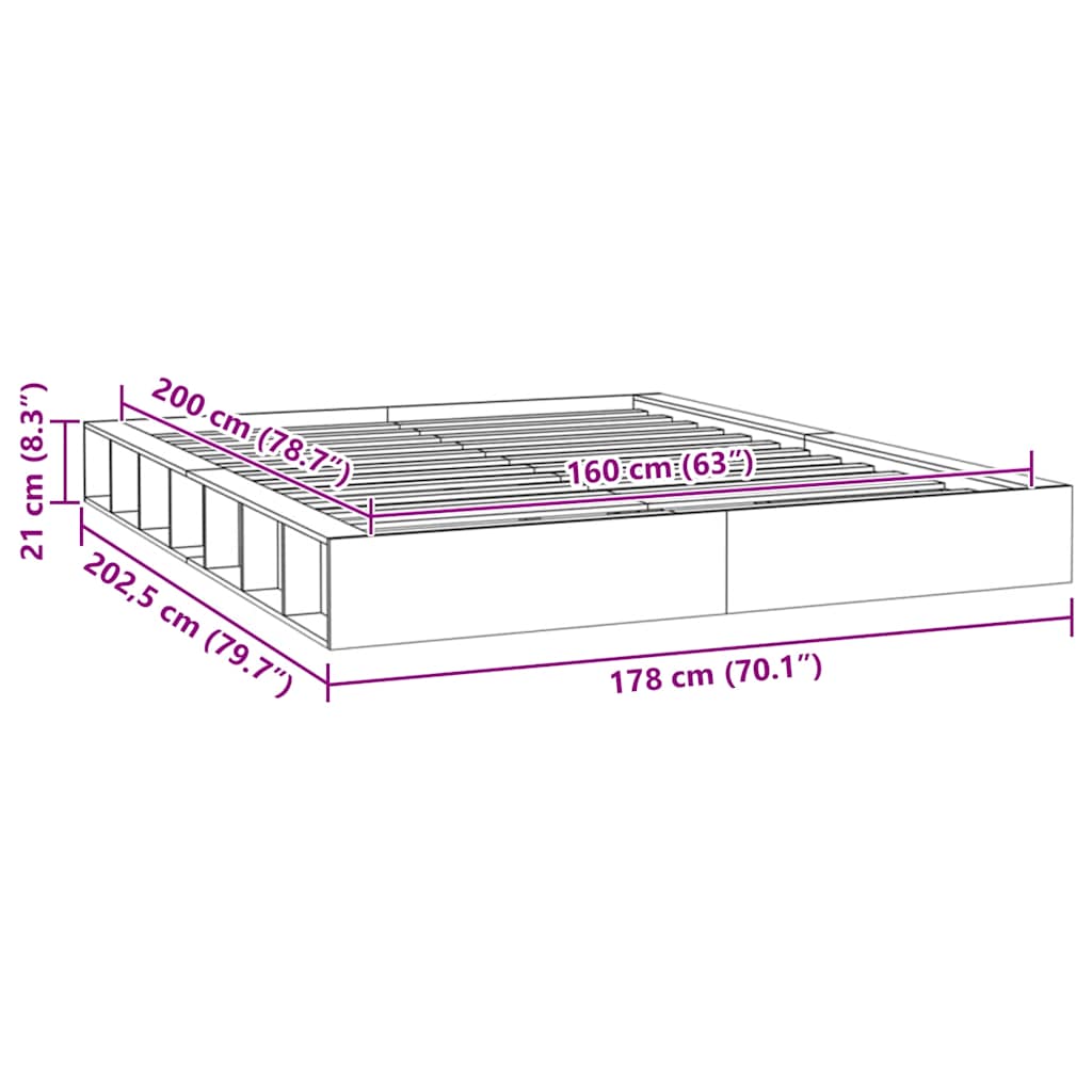 Giroletto 160x200 cm in Legno Massello | homemem39