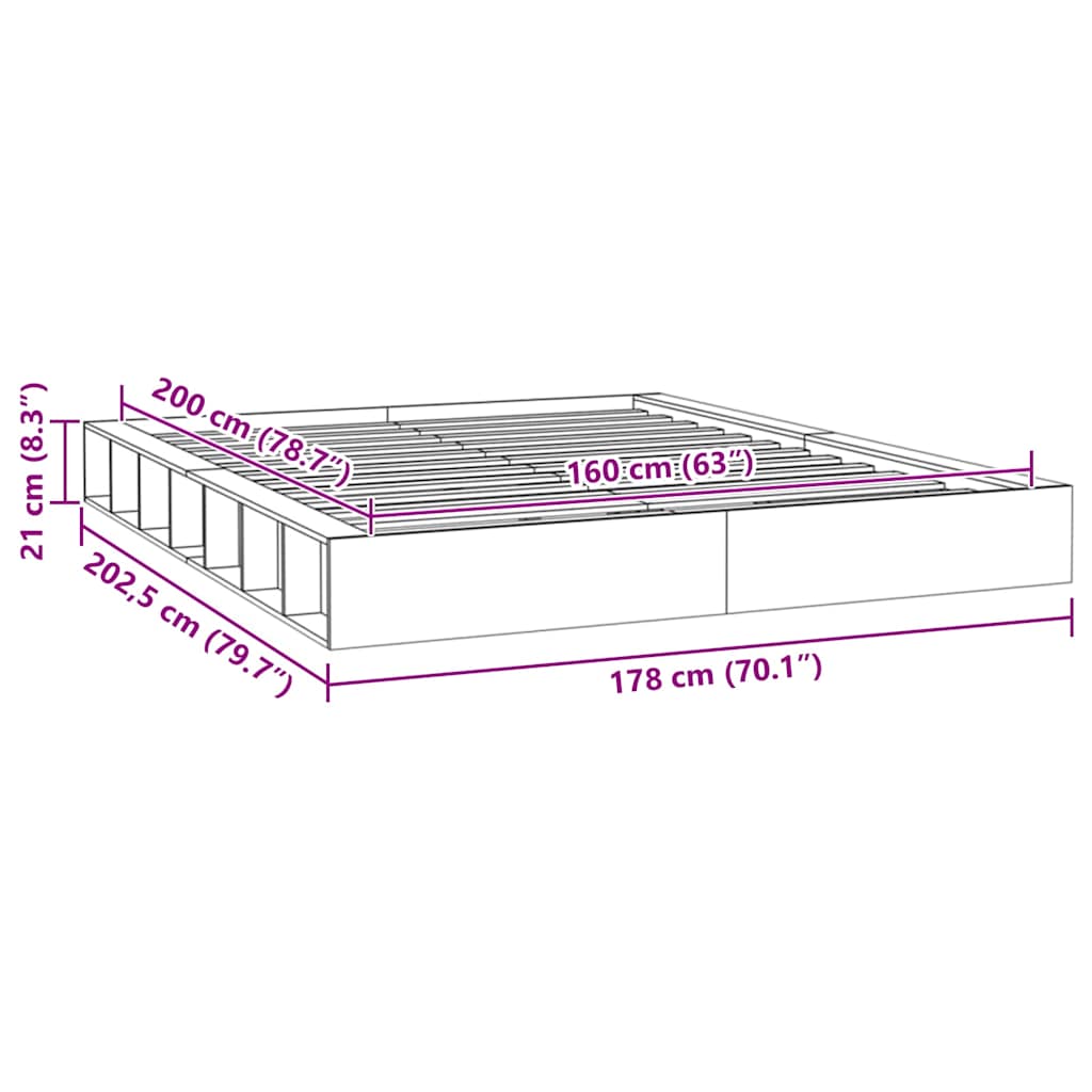 Giroletto Bianco 160x200 cm in Legno Massello | homemem39