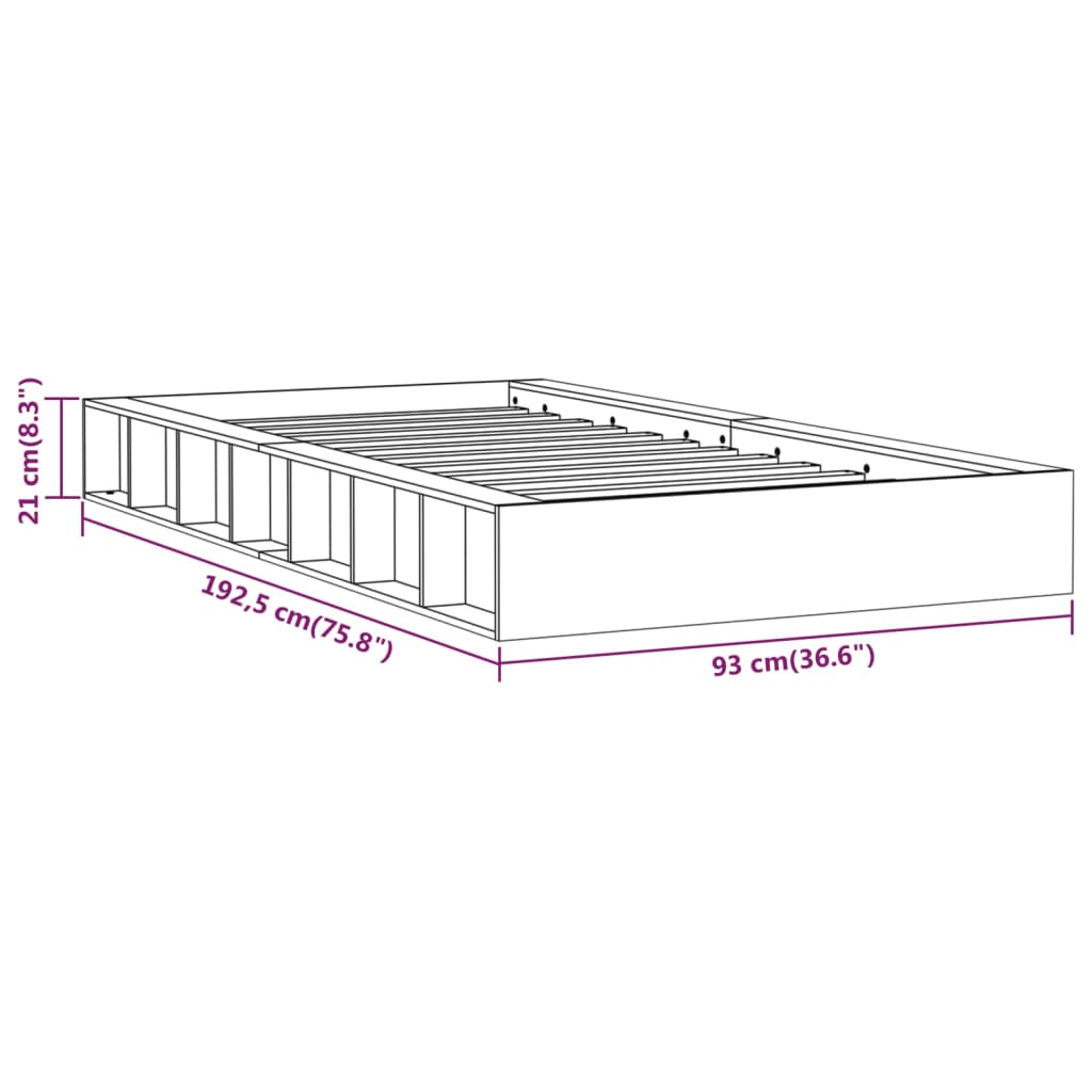Giroletto Grigio 75x190 cm Small Single in Legno Massello | homemem39