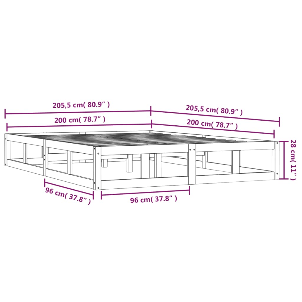Giroletto 200x200 cm in Legno Massello | homemem39