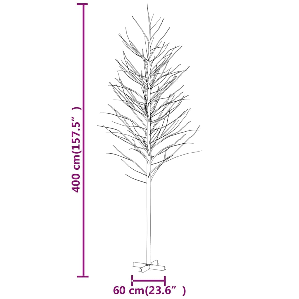 Betulla Bianca con LED Bianco Caldo 672 LED 400 cm | homemem39
