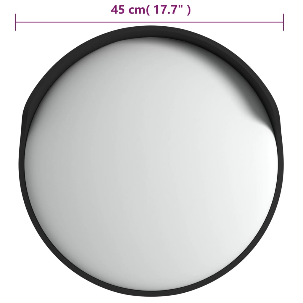 Specchio stradale convesso per esterni nero Ø45 cm in policarbonato | homemem39