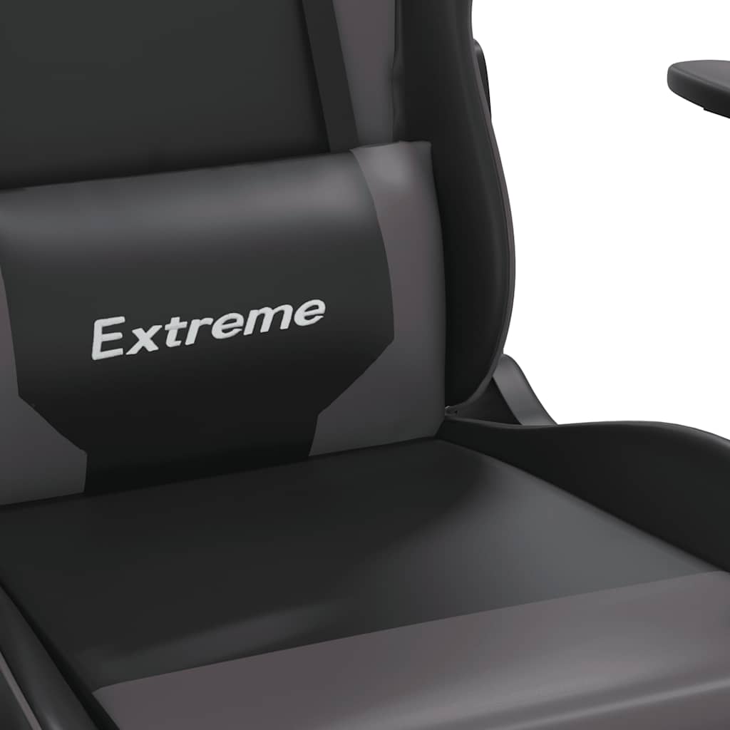 Sedia da Gaming Massaggiante Nero e Grigio in Similpelle | homemem39