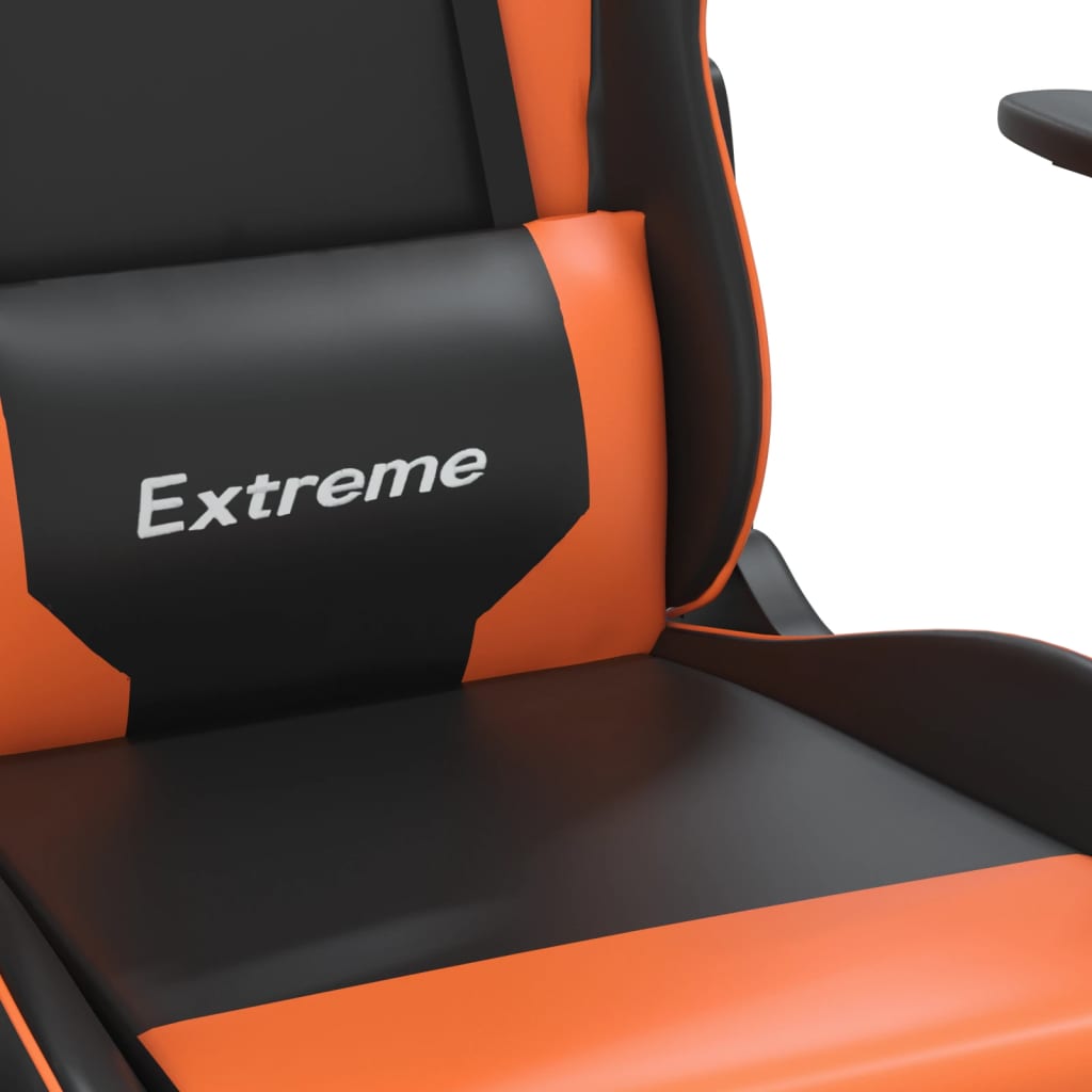 Sedia da Gaming Massaggiante Nero e Arancione in Similpelle | homemem39