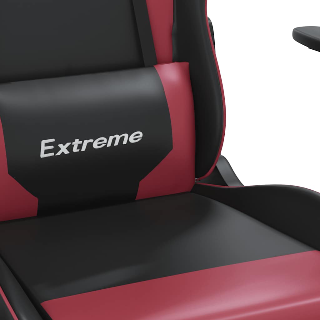 Sedia Gaming Massaggio Nero e Rosso Vino in Similpelle | homemem39