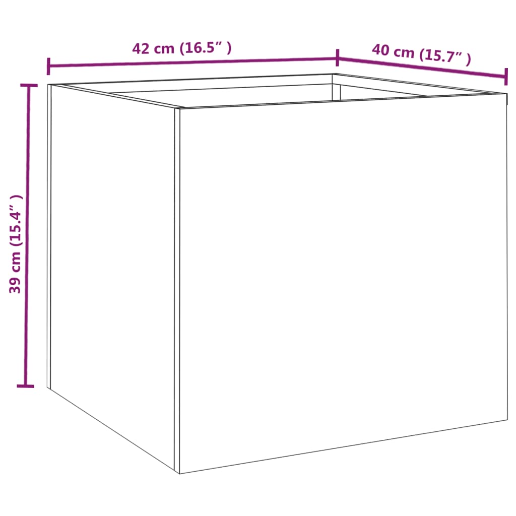 Fioriere 2 pz 42x40x39 cm Acciaio Corten | homemem39