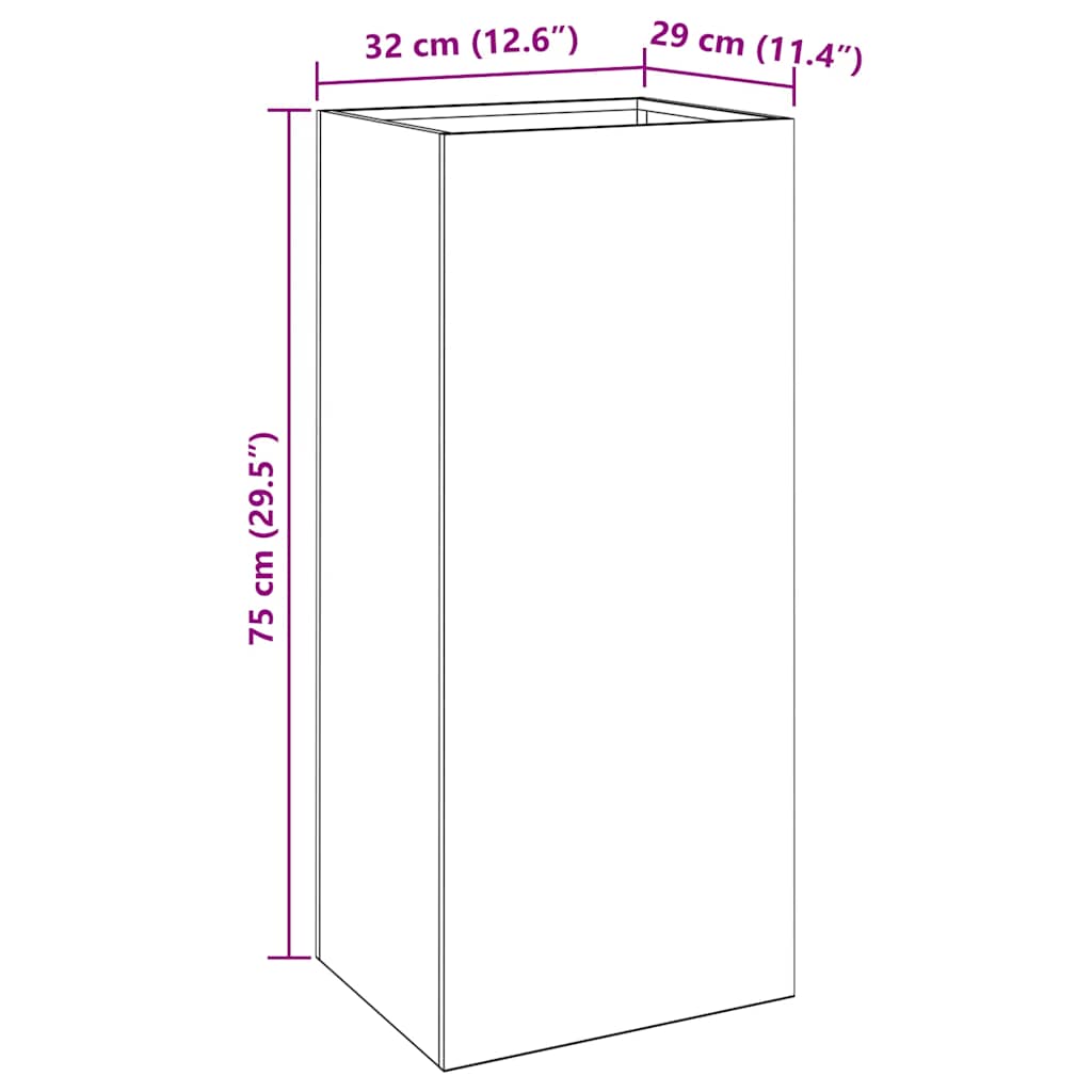 Fioriera 32x29x75 cm in Acciaio Corten | homemem39