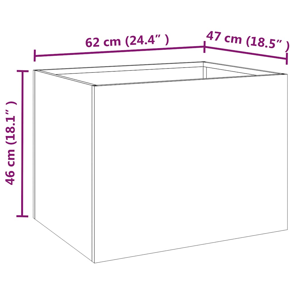 Fioriera 62x47x46 cm Acciaio Corten | homemem39