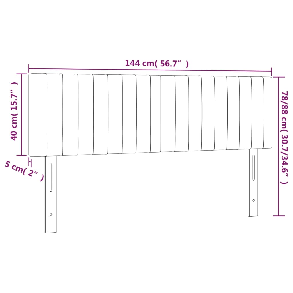 Testiera Blu 144x5x78/88 cm in Tessuto | homemem39