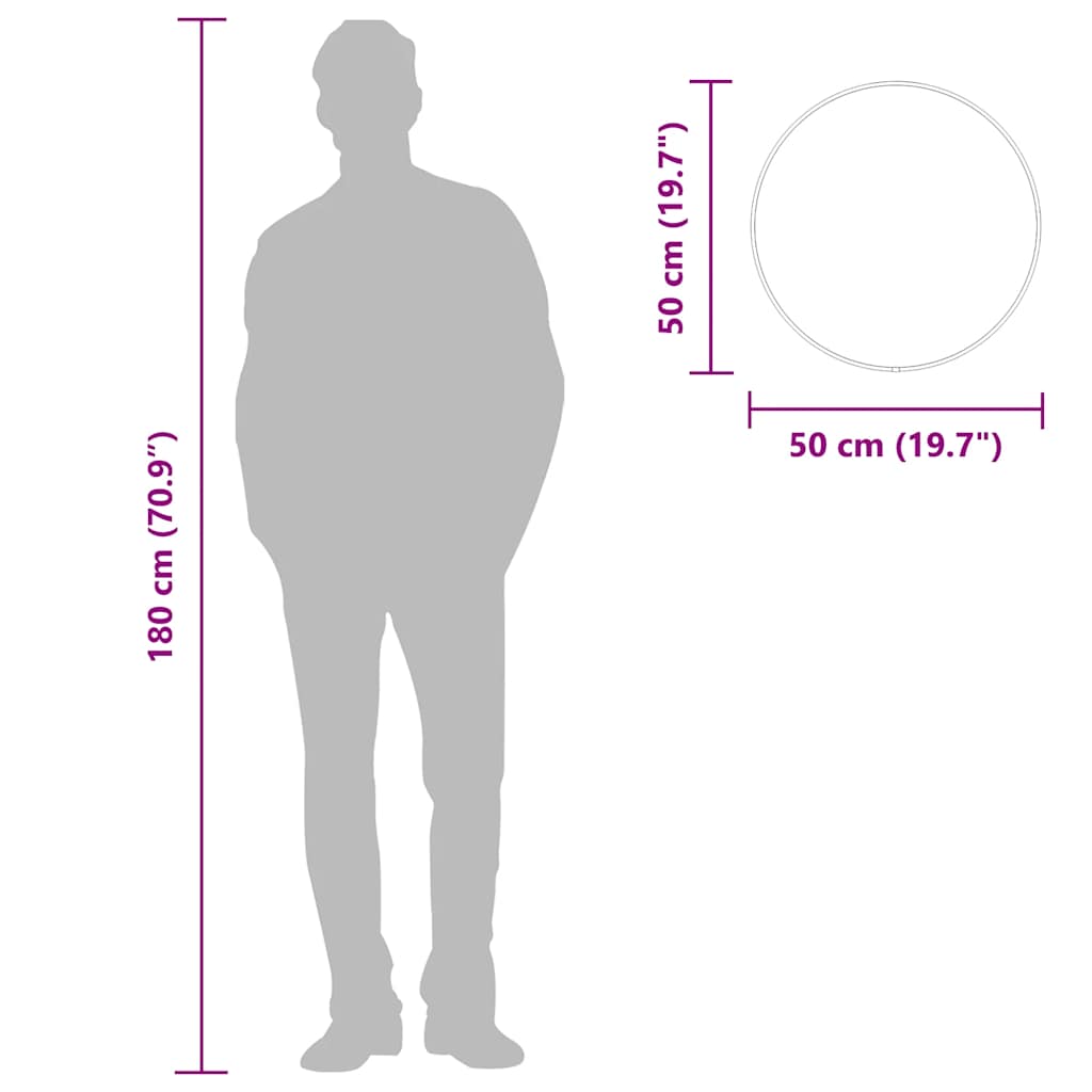 Specchio da Parete Dorato Ø 50 cm Rotondo | homemem39