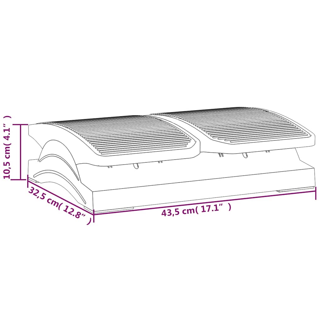Poggiapiedi Nero 43,5x32,5x10,5 cm | homemem39