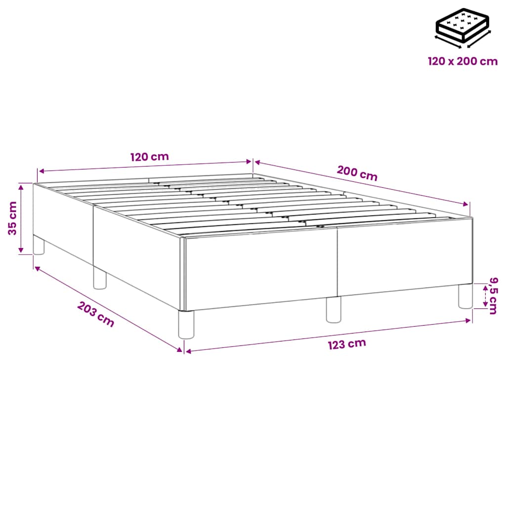 Giroletto senza Materasso Grigio Scuro 120x200 cm Velluto
