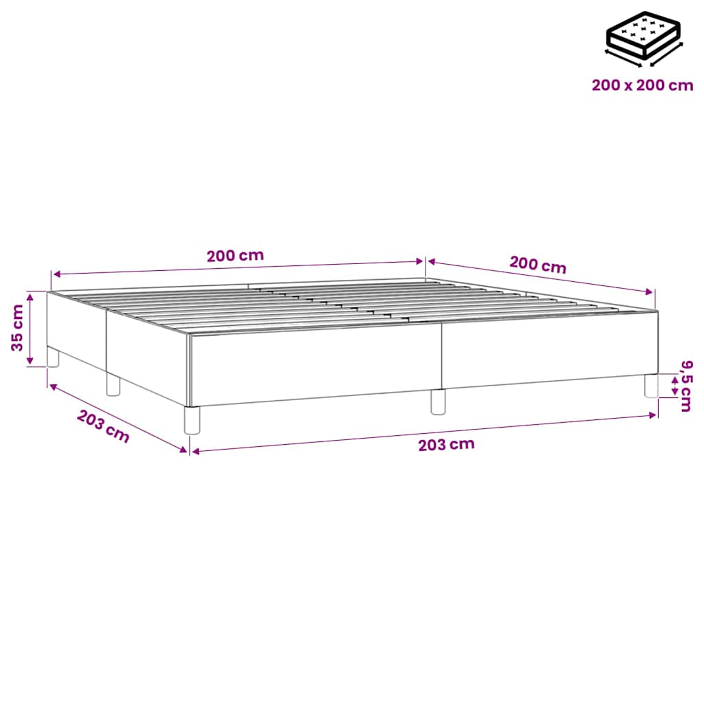 Giroletto senza Materasso Grigio Scuro 200x200 cm Velluto