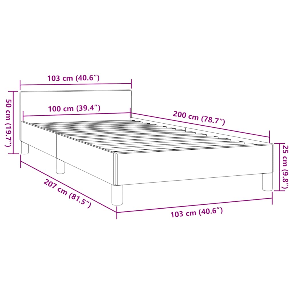 Giroletto senza Materasso Tortora 100x200 cm in Tessuto | homemem39