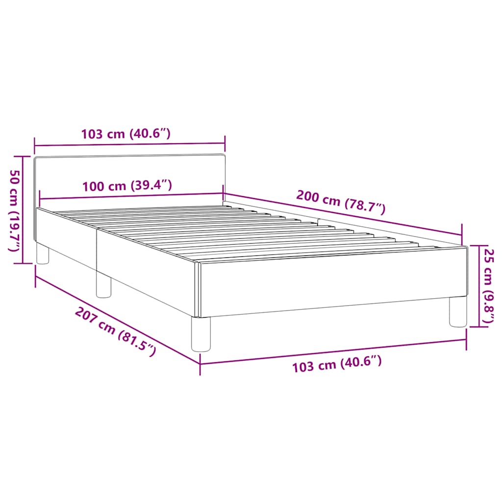 Giroletto senza Materasso Crema 100x200 cm in Tessuto | homemem39