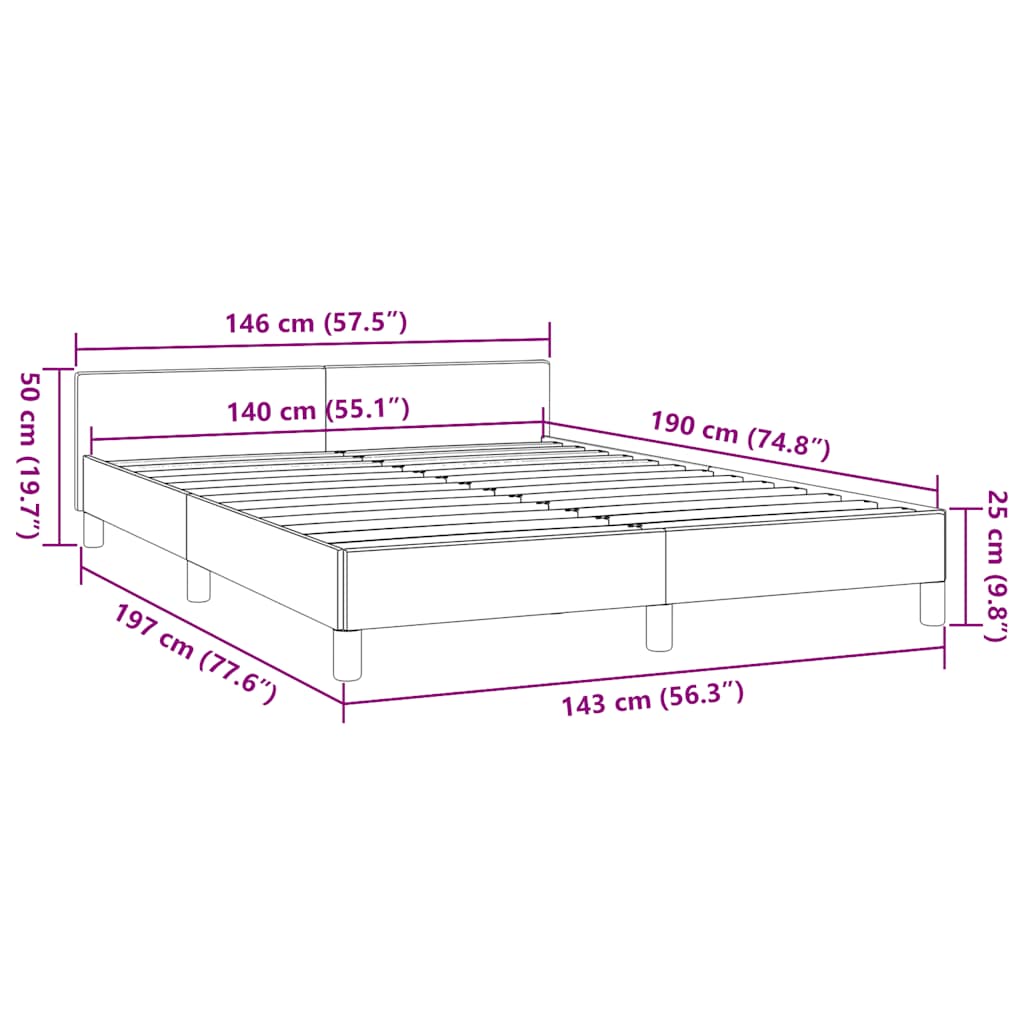 Giroletto con Testiera senza Materasso Cappuccino 140x190 cm | homemem39