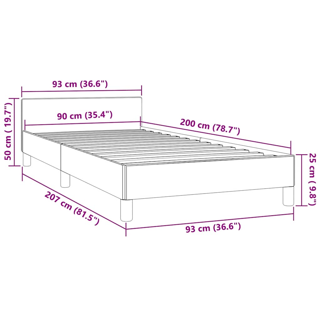 Giroletto senza Materasso Blu Scuro 90x200 cm in Velluto | homemem39