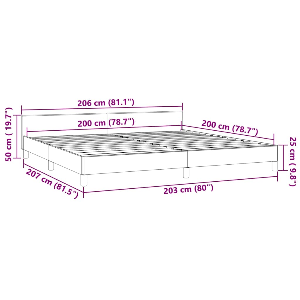 Giroletto senza Materasso Grigio Chiaro 200x200 cm Velluto | homemem39