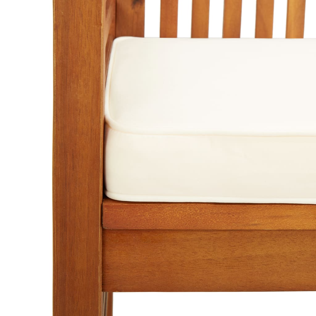 Set da Pranzo per Esterni 3pz con Cuscini Legno Massello Acacia | homemem39