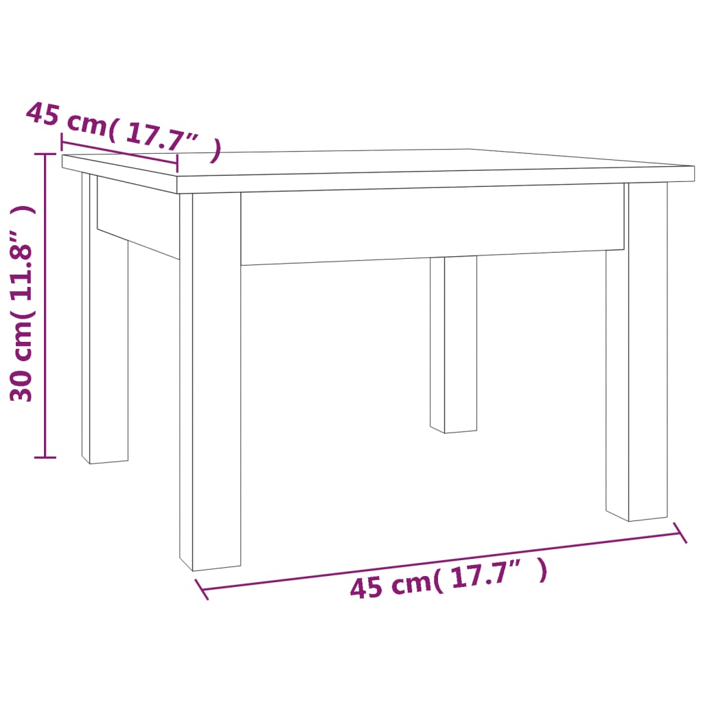 Tavolino da Salotto ambra 45x45x30 cm Legno Massello di Pino | homemem39