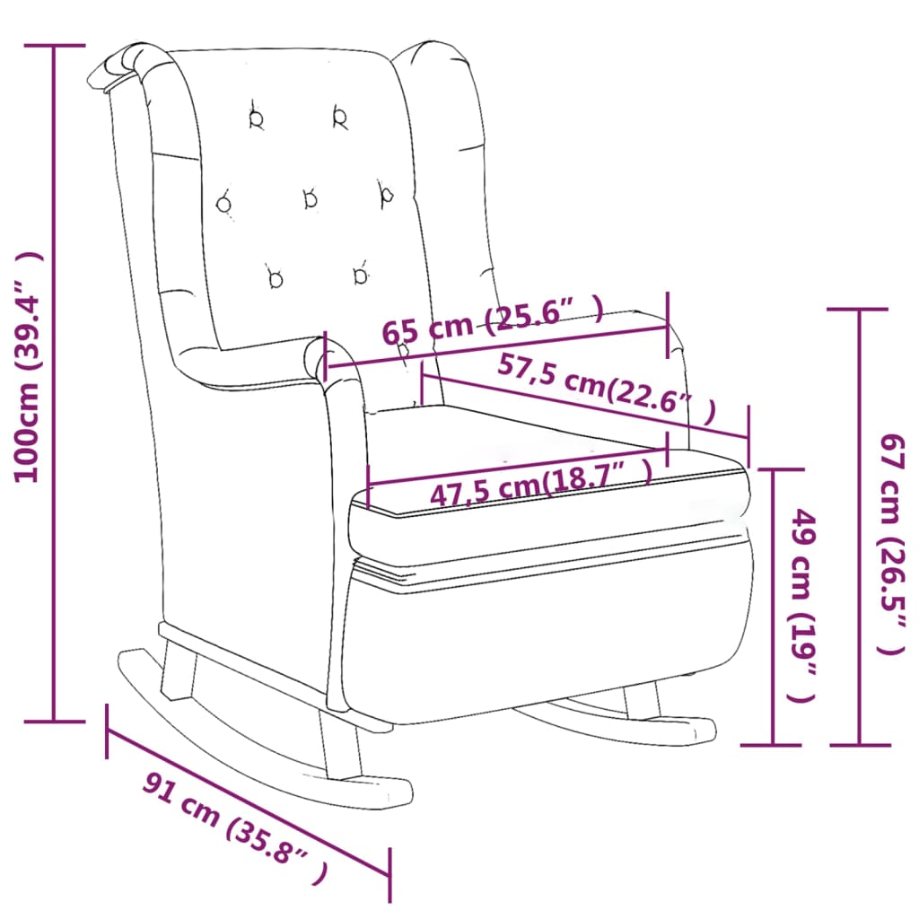 Poltrona con Gambe a Dondolo e Sgabello Grigio Chiaro Tessuto | homemem39