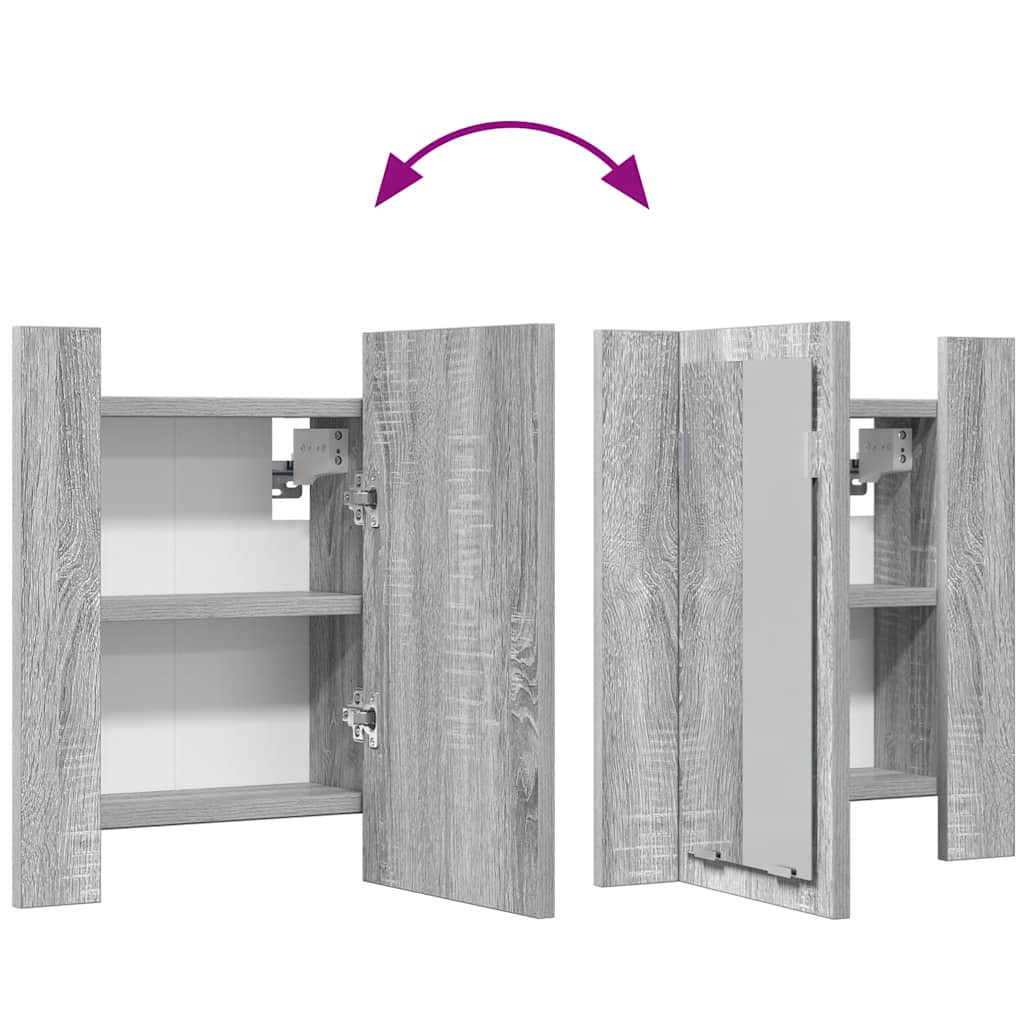 Mobile da Bagno Grigio Sonoma 40x12x45cm in Legno Multistrato