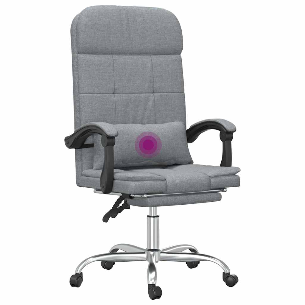 Sedia da Ufficio Massaggio Reclinabile Grigio chiaro in Tessuto