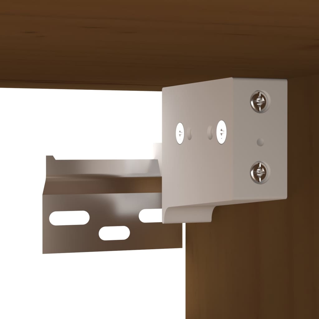 Pensili 2 pz Marrone ambra 80x30x30cm in Legno Massello di Pino