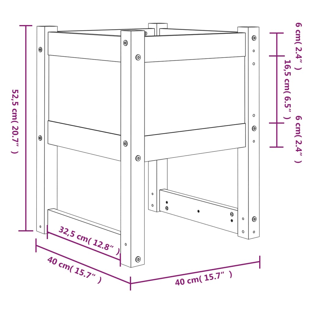 Fioriera Marrone Ambra 40x40x52,5 cm in Legno Massello di Pino | homemem39