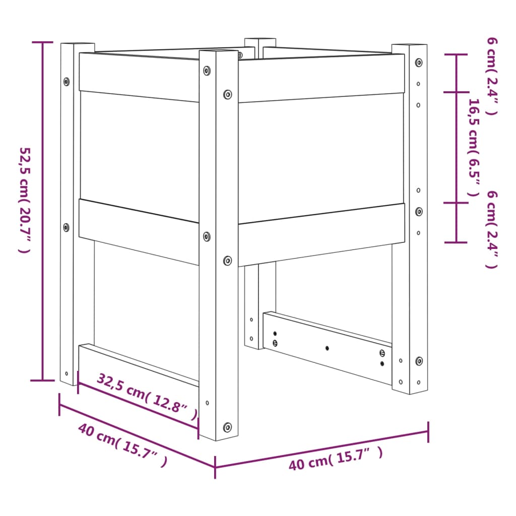 Fioriera Bianca 40x40x52,5 cm in Legno Massello di Pino | homemem39