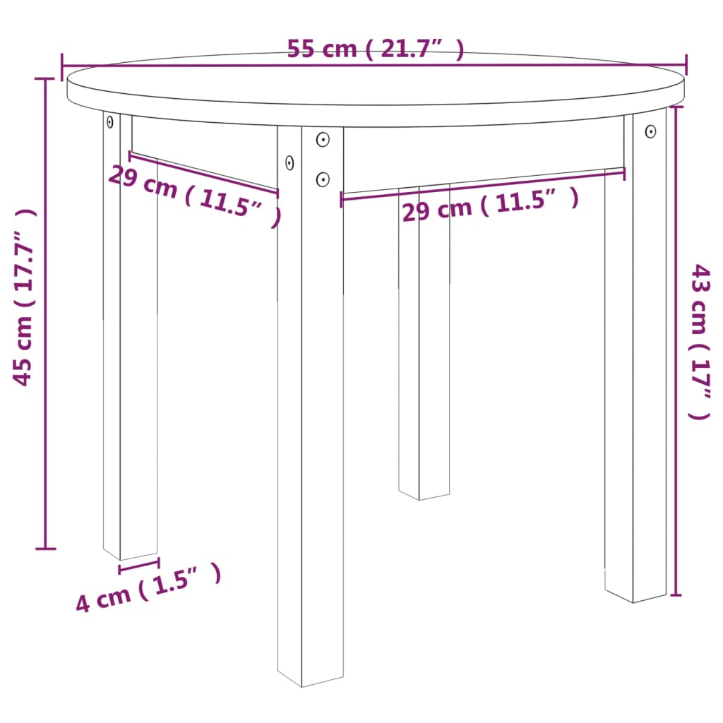 Tavolino da Salotto Ambra Ø 55x45 cm in Legno Massello di Pino | homemem39