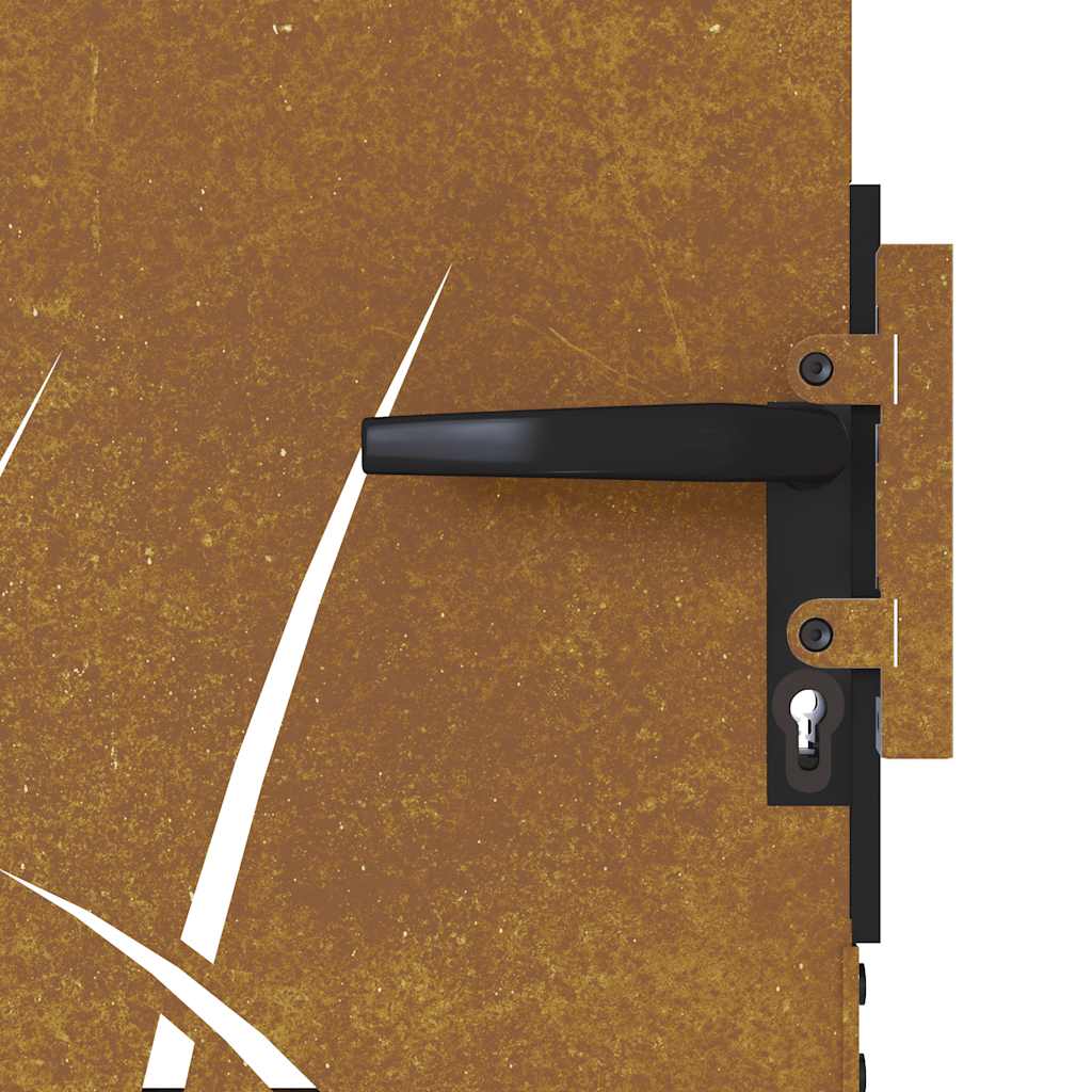Cancello da giardino 100x200 cm in acciaio Corten con design erba | homemem39