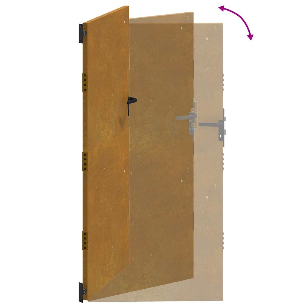 Cancello da giardino 85x200 cm in acciaio Corten | homemem39