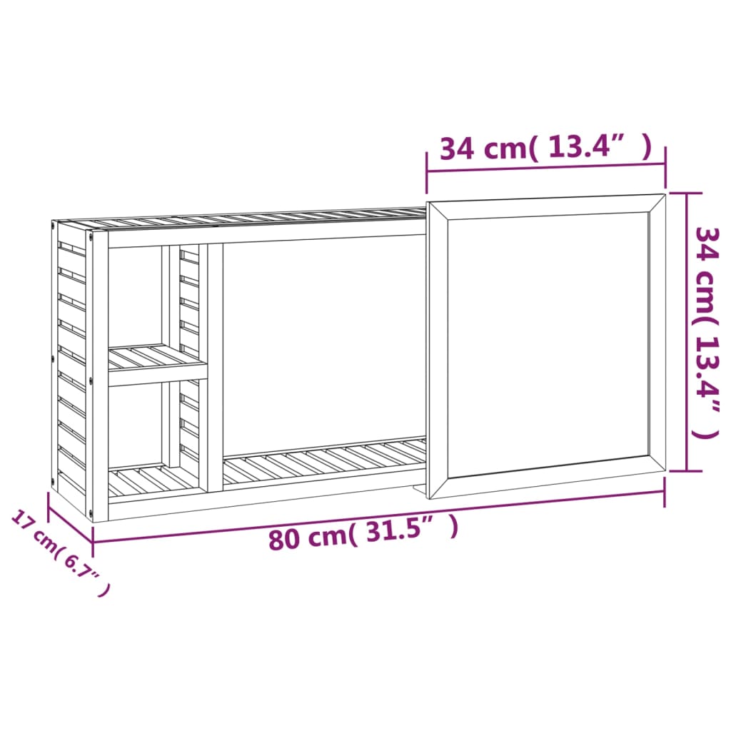 Armadietto a Specchio 80x17x34 cm in Legno Massello di Noce | homemem39