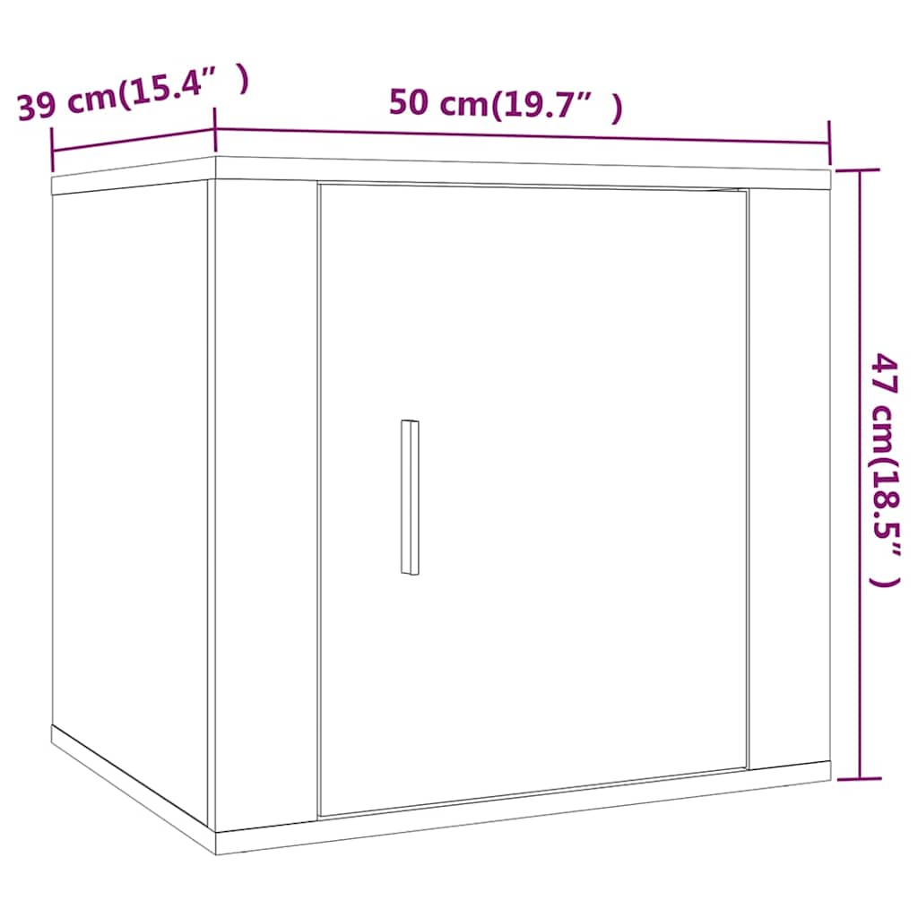 Comodini 2 pz Rovere Marrone 50x39x47 cm